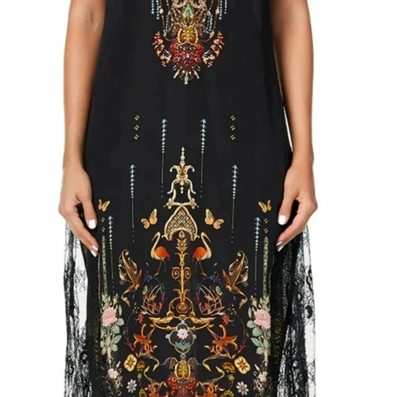 ❤️HOST PICK❤️ Camilla  Midi Lace Slip Dress Rebelle Black 100% Silk size S - Picture 11 of 16